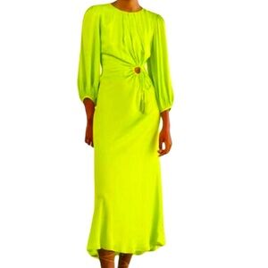NWT Farm Rio Piping Lime Green Midi Dress - Sz S